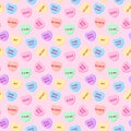 Candy Hearts Seamless Pattern