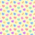 Candy Hearts Seamless Pattern