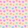 Candy Hearts Seamless Pattern