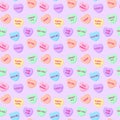 Candy Hearts Seamless Pattern