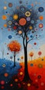 Autumn Dreams: A Colorful Abundance of Tree Circles and Falling