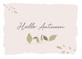 Autumn dried leaves illustration in trendy flat minimal style
