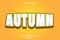 Autumn editable text effect 3 dimension emboss cartoon style Royalty Free Stock Photo