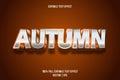 Autumn editable text effect 3 dimension emboss luxury style Royalty Free Stock Photo