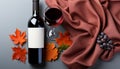 Autumn elegance red wine, grape, nature, celebration, wineglass, fruit generated by AI Royalty Free Stock Photo