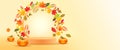 autumn empty minimal display podium pedestal decoration background