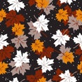 Autumn Essence Maple Leaves Night Serenity Pattern