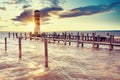 Lighthouse at Lake Neusiedl. Autumn at lake Neusiedler See Royalty Free Stock Photo