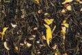 Autumn extravaganza tea. Mix of Ceylon black tea, Sencha, sunflower, rose, almond flakes.