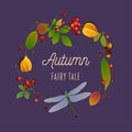 Autumn fairy tale composition with autumn leaves Royalty Free Stock Photo