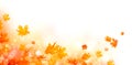 Autumn. Fall Abstract Background With Colorful Leaves And Sun Flares