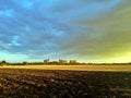 Autumn fall agricultural fields sunset