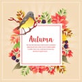 Autumn fall animal with birdsong