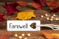 Autumn Background, Label with Farewell