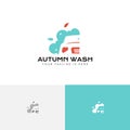 Autumn Fall Car Wash Clean Care Logo