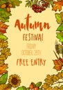 Autumn Fall Festival template background. Royalty Free Stock Photo