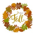 Autumn fall forest leaves wreath ,