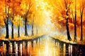 Autumn Fall Forest Oil Painting Landscape