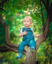 Autumn, fall, girl, child, little, happy, kid, nature, park, leaves, season, portrait, yellow, foliage, baby, outdoor, caucasian, Royalty Free Stock Photo