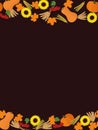 Autumn fall harvest time seamless frame background vector illustration Royalty Free Stock Photo