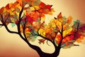 Autumn Fall Leaves, seasons, Brown, Gold branches