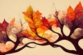 Autumn Fall Leaves, seasons, Brown, Gold branches