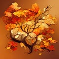 Autumn Fall Leaves, seasons, Brown, Gold branches