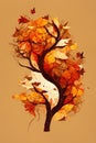 Autumn Fall Leaves, seasons, Brown, Gold branches