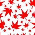 Autumn fall maple leaves seamless pattern background