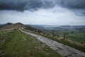 Autumn Fall morning landscape across Mam Tor ridge in Peak District