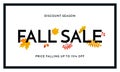 Autumn fall sale maple leaf poster autumnal shopping promo discount banner online store