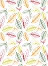 Autumn / fall seamless pattern created out of hand sketched leaves