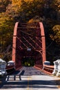 Scenic Autumn / Fall View of Historic Gate House Bridge - New York Royalty Free Stock Photo