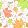 Autumn Fallen Leaves Hand Drawn Pattern