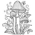 Autumn falling mushrooms coloring pages, kindergarten fall coloring pages, fall coloring pages for adults