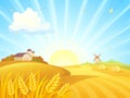 Autumn farm sunrise Royalty Free Stock Photo