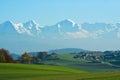 Autumn farmland mountains Royalty Free Stock Photo