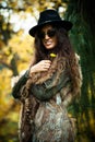 Autumn fashion woman outdoor Royalty Free Stock Photo