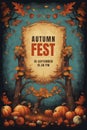 Autumn Fest Poster. Illustration AI Generative