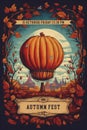 Autumn Fest Poster. Illustration AI Generative