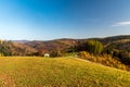 Autumn on Filipka in Slezske Beskydy mountains in Czech republic