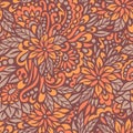 Autumn flowers. Seamless decorative pattern.