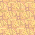 Autumn flowers seamless pattern. Autumn background. Orange backdrop. Royalty Free Stock Photo