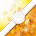 Autumn Foliage Fall Bevel Banner Emblem Royalty Free Stock Photo