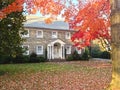 Autumn foliage at family house frontyard Royalty Free Stock Photo