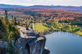 Autumn foliage in Quebec, from Mount Pinacle