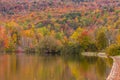 Autumn foliage and reflection in Vermont, Elmore state park Royalty Free Stock Photo