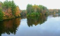 Autumn Foliage Reflections On Chippewa River Royalty Free Stock Photo