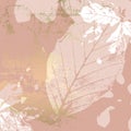 Autumn foliage rose gold blush background