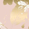 Autumn foliage rose gold blush background